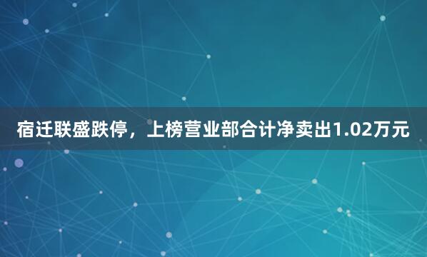 宿迁联盛跌停，上榜营业部合计净卖出1.02万元