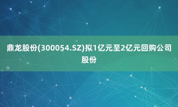 鼎龙股份(300054.SZ)拟1亿元至2亿元回购公司股份