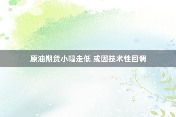 原油期货小幅走低 或因技术性回调