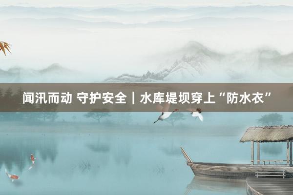 闻汛而动 守护安全｜水库堤坝穿上“防水衣”
