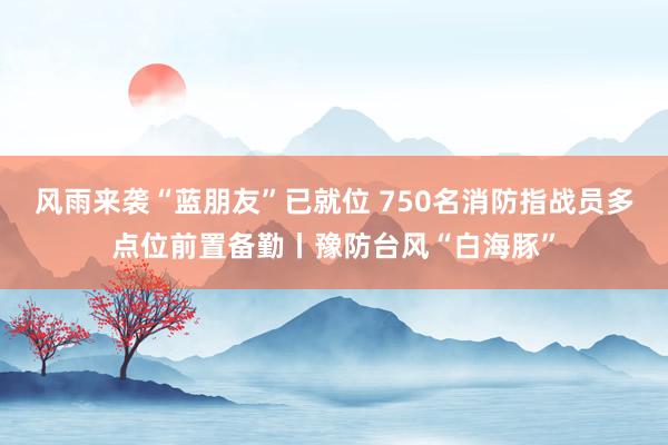 风雨来袭“蓝朋友”已就位 750名消防指战员多点位前置备勤丨豫防台风“白海豚”