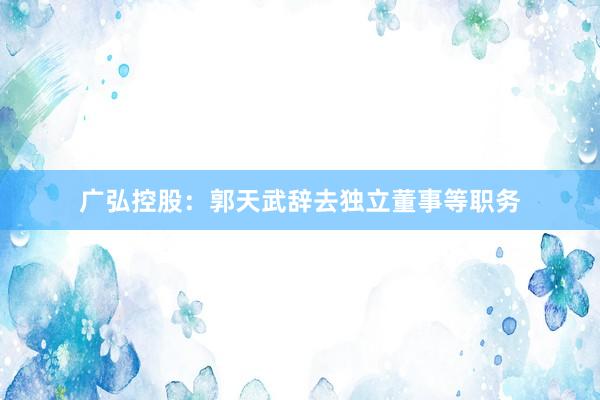 广弘控股：郭天武辞去独立董事等职务