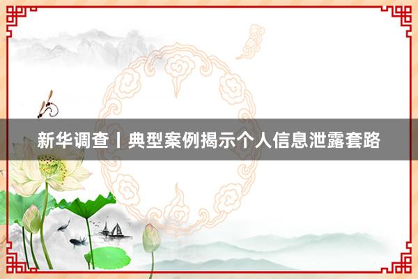 新华调查丨典型案例揭示个人信息泄露套路