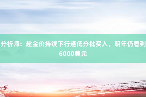 分析师：趁金价持续下行逢低分批买入，明年仍看到6000美元