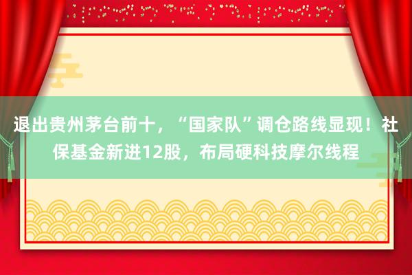 退出贵州茅台前十，“国家队”调仓路线显现！社保基金新进12股，布局硬科技摩尔线程