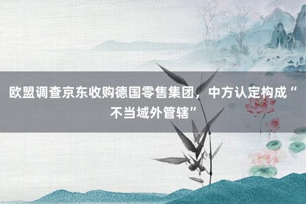 欧盟调查京东收购德国零售集团，中方认定构成“不当域外管辖”