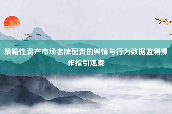 策略性资产市场老牌配资的舆情与行为数据监测操作指引观察