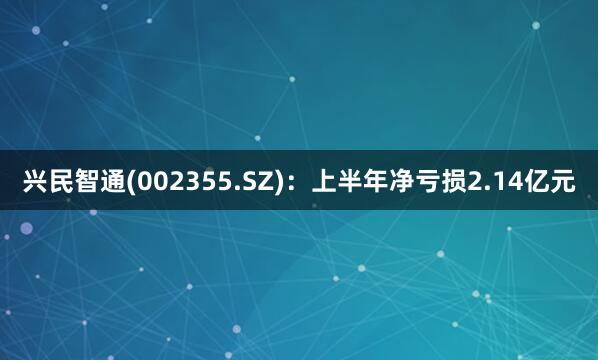兴民智通(002355.SZ)：上半年净亏损2.14亿元