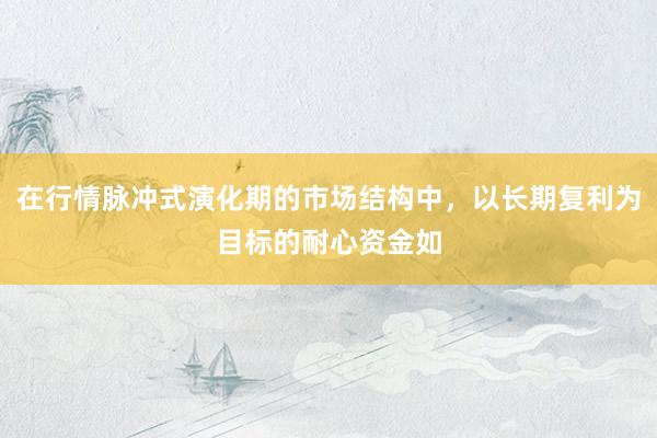 在行情脉冲式演化期的市场结构中，以长期复利为目标的耐心资金如