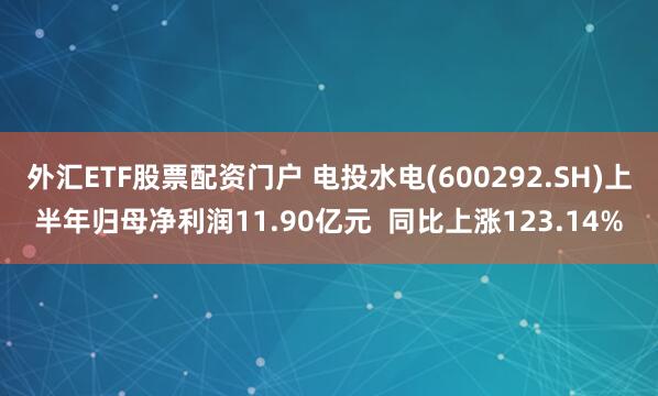 外汇ETF股票配资门户 电投水电(600292.SH)上半年归母净利润11.90亿元  同比上涨123.14%