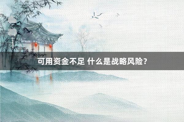 可用资金不足 什么是战略风险？