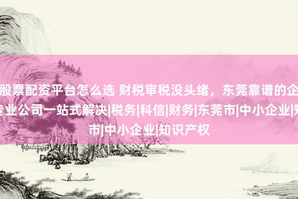 股票配资平台怎么选 财税审税没头绪，东莞靠谱的企业服务专业公司一站式解决|税务|科信|财务|东莞市|中小企业|知识产权