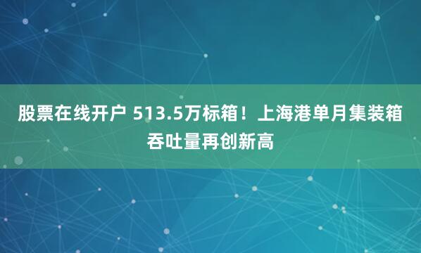 股票在线开户 513.5万标箱！上海港单月集装箱吞吐量再创新高